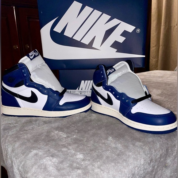 Nike Other - Nike Air Jordan 1 Retro High GS Navy Black White Sail Size 6.5 Youth New In Box